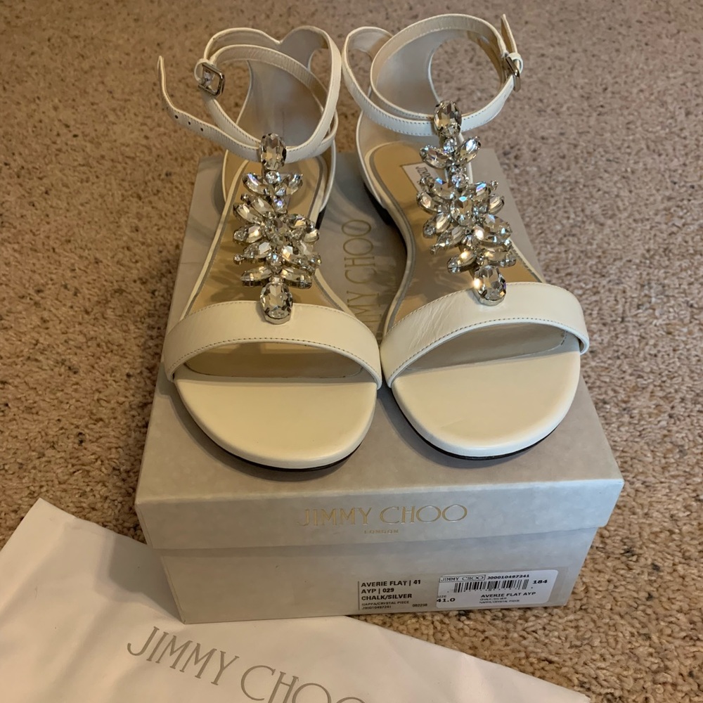 Jimmy Choo Cream Flat Sandal